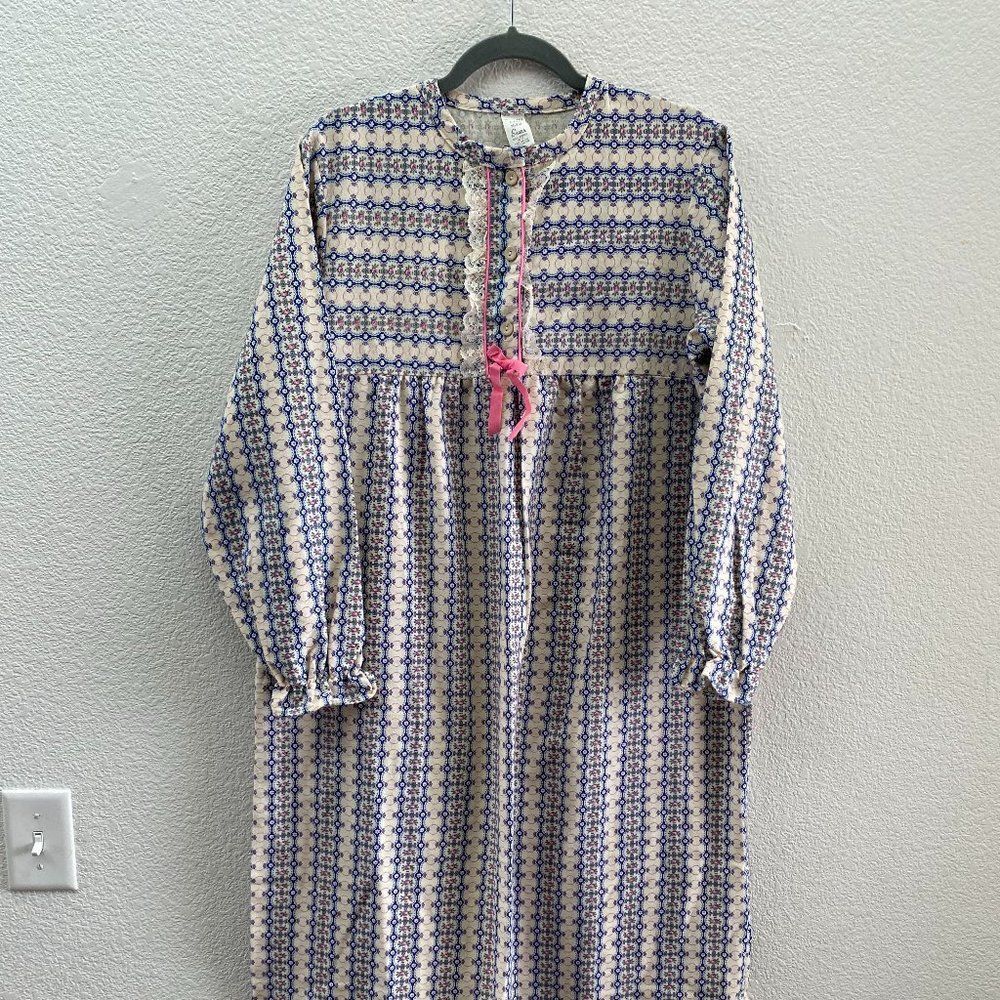 Vintage Sears Nightgown Floral Lace Detail VTG Sears Roebuck Maxi Length Medium